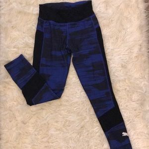 Puma blue and black running spandex/leggings